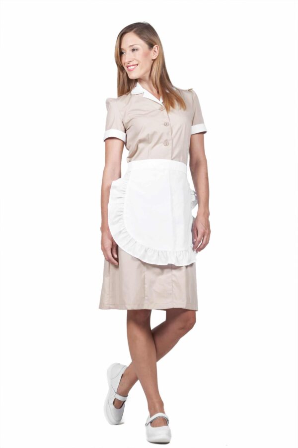 Housekeeping Frill Waist Apron - Thumbnail Image 3