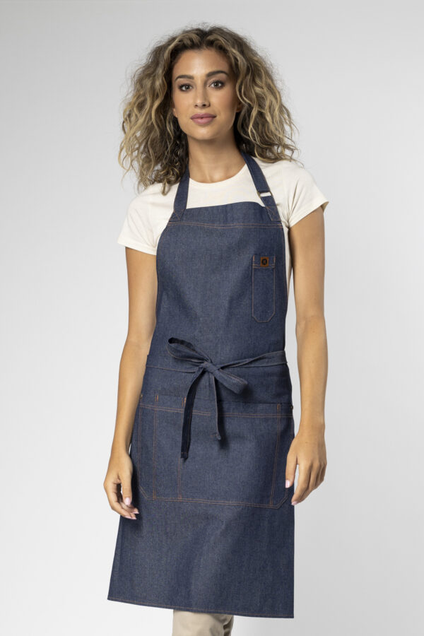 Denim Bib Apron - Thumbnail Image 1