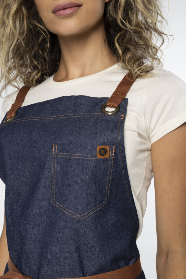 Jamie Denim Crossback Apron - Thumbnail Image 4