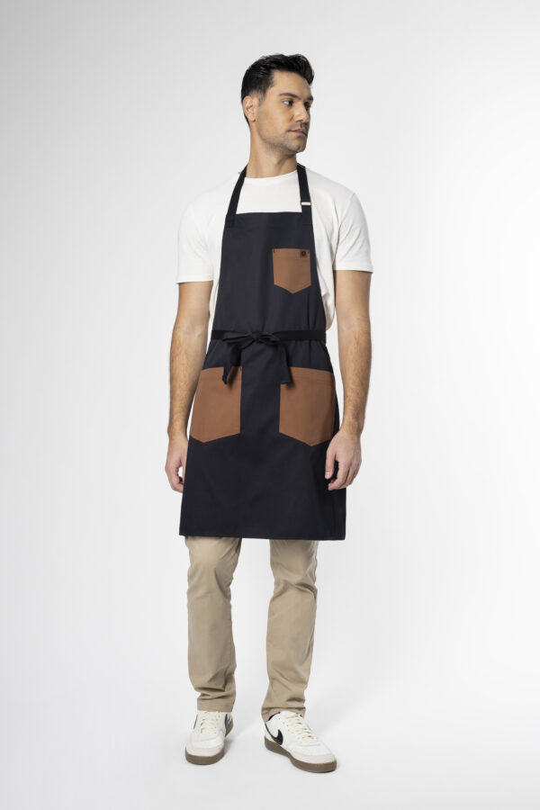 Dylan Two Tone Bib Apron - Thumbnail Image 4