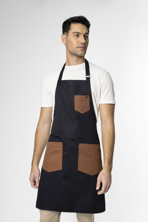 Dylan Two Tone Bib Apron - Thumbnail Image 1