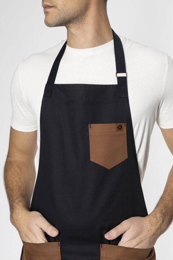 Dylan Two Tone Bib Apron - Thumbnail Image 2