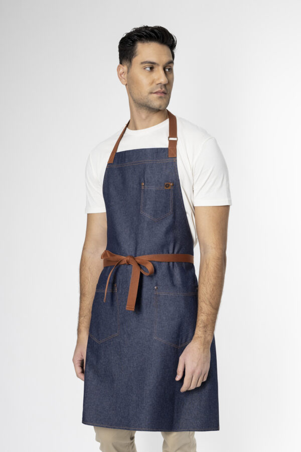 Dylan Denim Bib Apron - Thumbnail Image 2