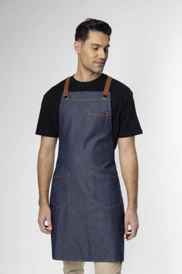 Jamie Denim Crossback Apron - Thumbnail Image 3