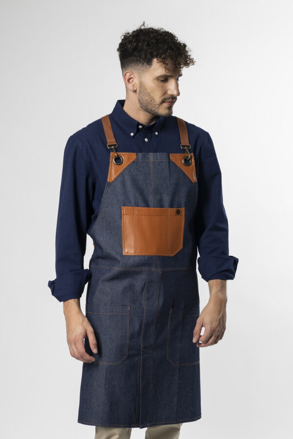 Jack Denim Crossback Apron - Thumbnail Image 1