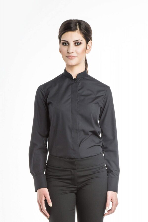 Women's Mandarin Collar Blouse - Thumbnail Image 1