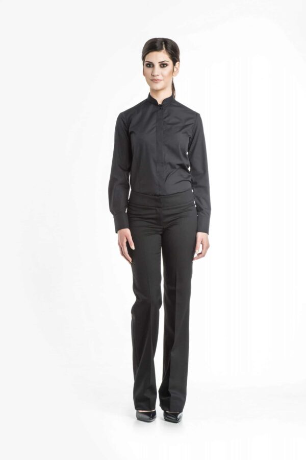 Women's Mandarin Collar Blouse - Thumbnail Image 2