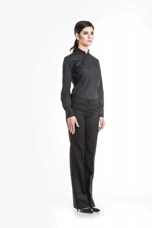 Women's Mandarin Collar Blouse - Thumbnail Image 3