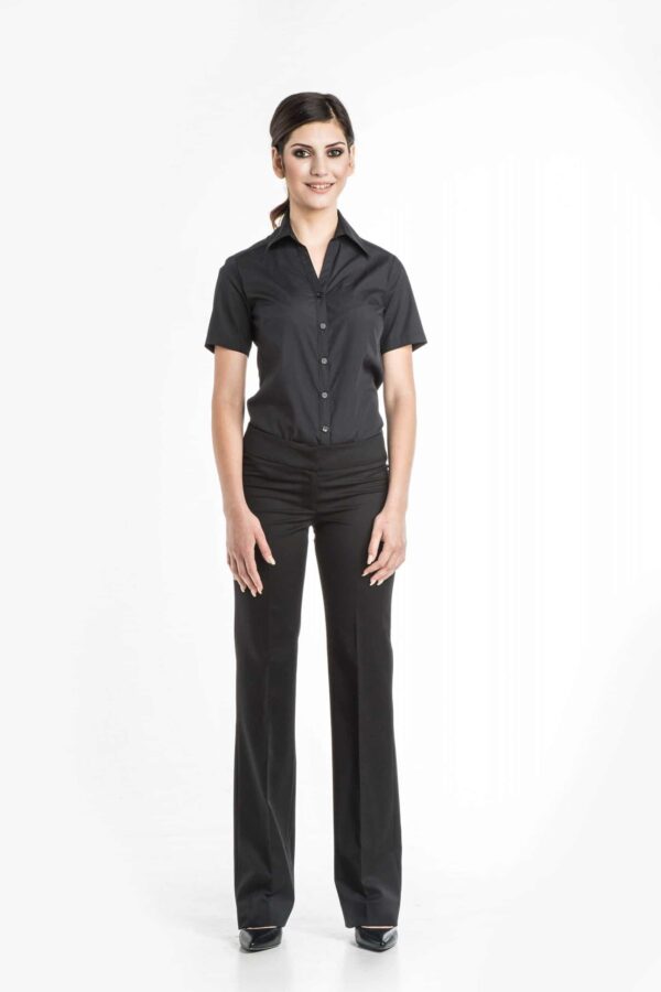 Women's Open Collar Short Sleeve Shirt - Thumbnail Image 2