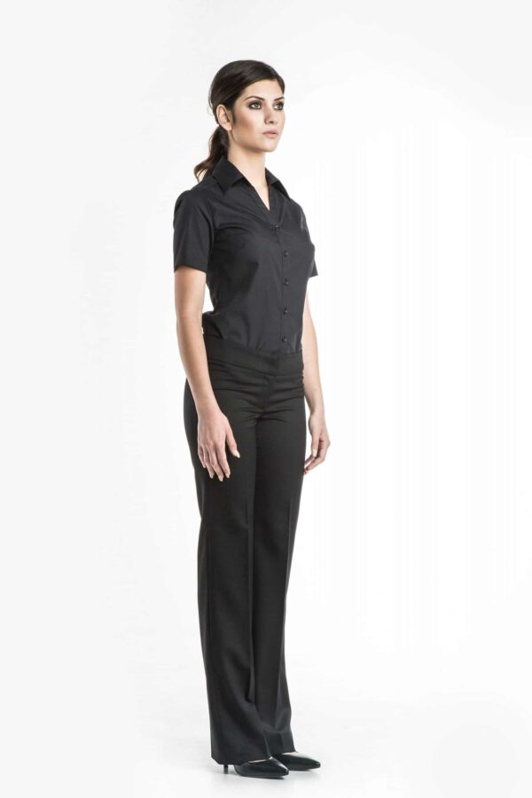 Women's Open Collar Short Sleeve Shirt - Thumbnail Image 3